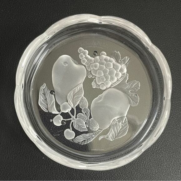 6 Vintage Val St Lambert Glass Coasters Brussels‎ Pattern Intaglio Belgium 3.5" - Picture 3 of 9